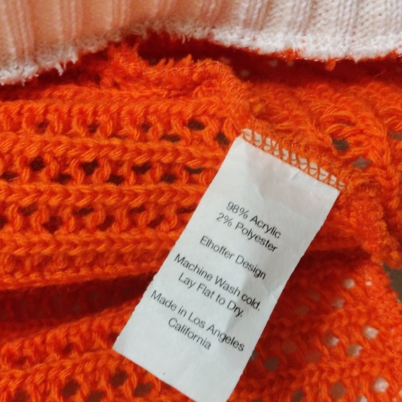 Prelove Women's Elhoffer Design Galactic Rebel Dolman Shrug Color Orange/White - Picture 6 of 8